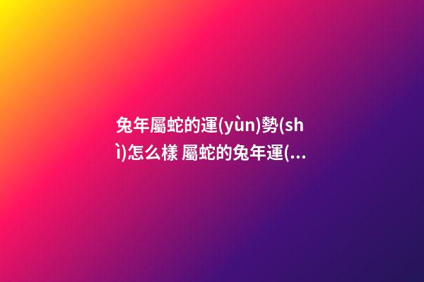 兔年屬蛇的運(yùn)勢(shì)怎么樣 屬蛇的兔年運(yùn)程-第1張-觀(guān)點(diǎn)-玄機(jī)派